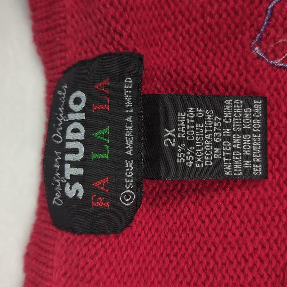 Designers Originals Studio Christmas Red Full Zip Sweater Vest Women's Size 2X - Picture 3 of 5